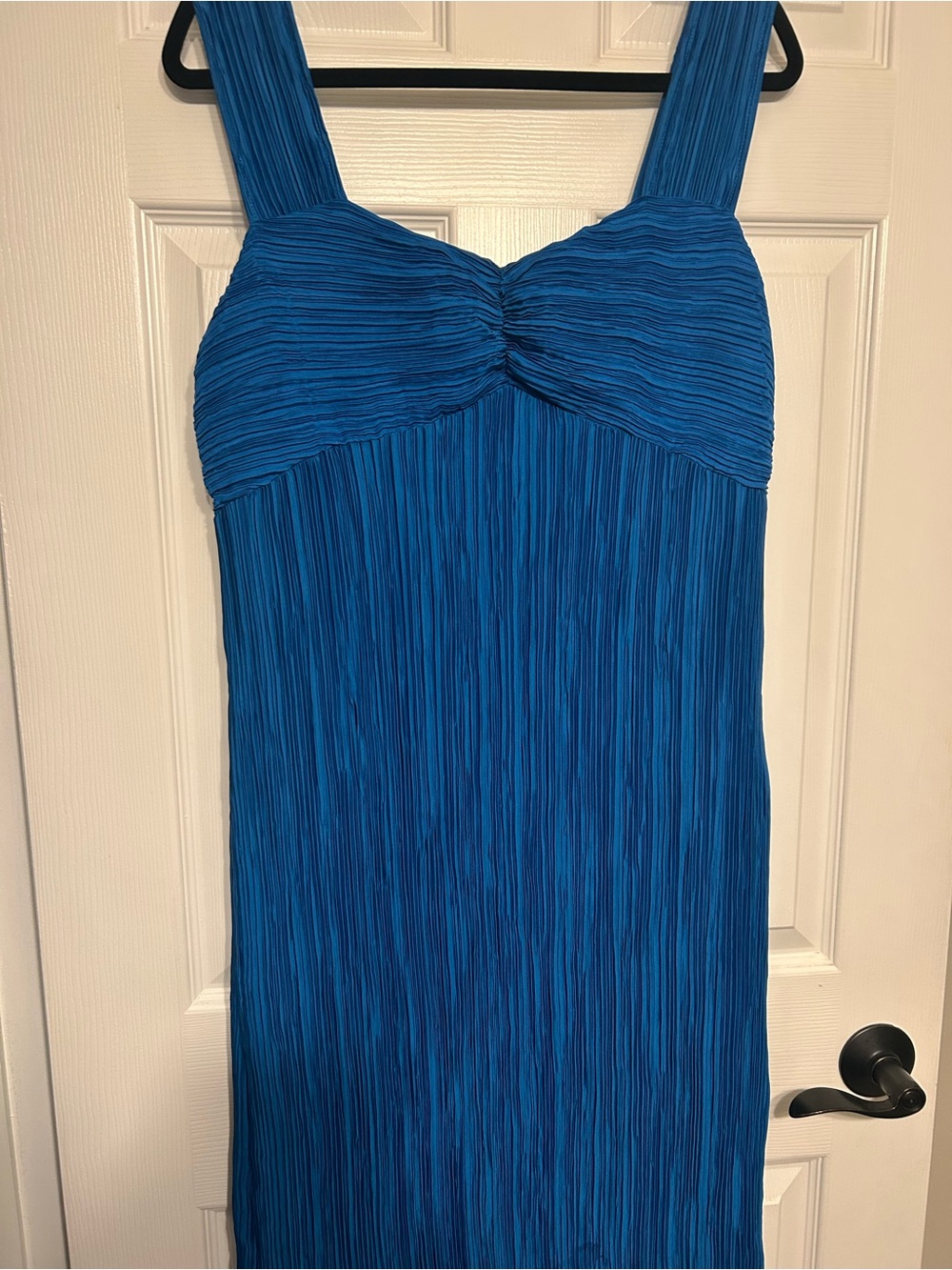 Anthropologie Pleated Cobalt Blue Maxi Dress